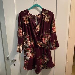 Purple Floral Romper